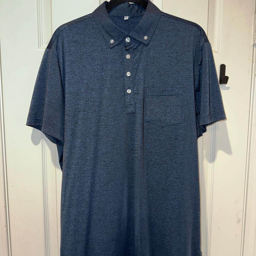 State & Liberty Stretch Blue Polo Shirt (XL)